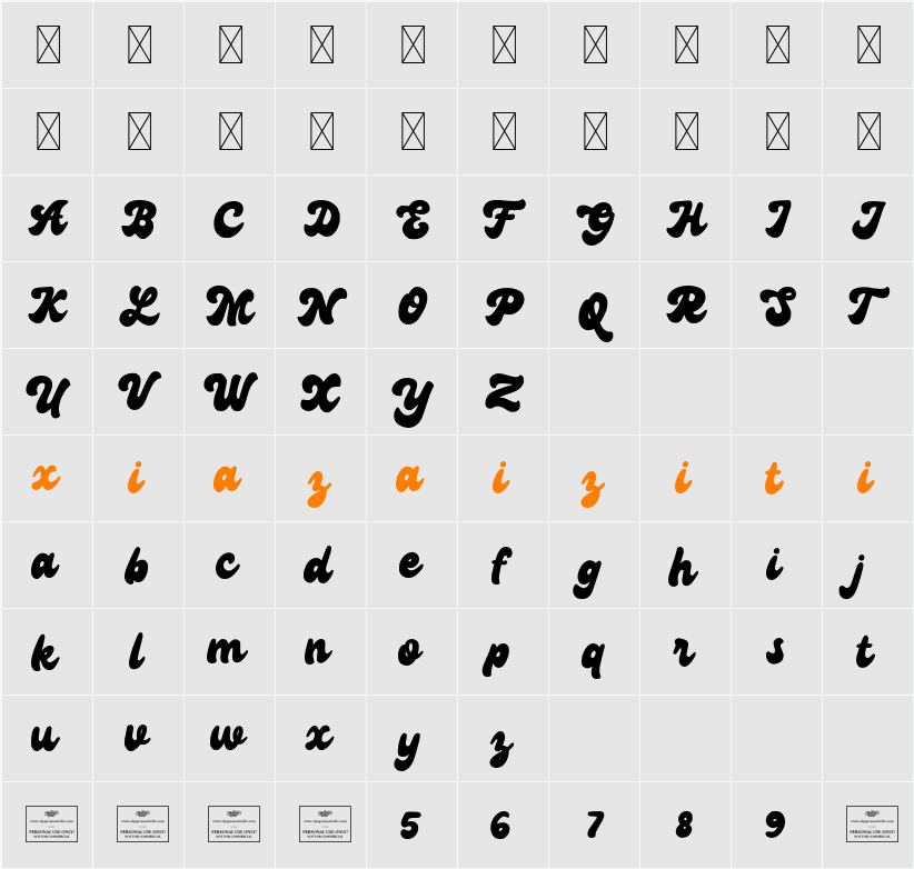 Galactic 字符映射表