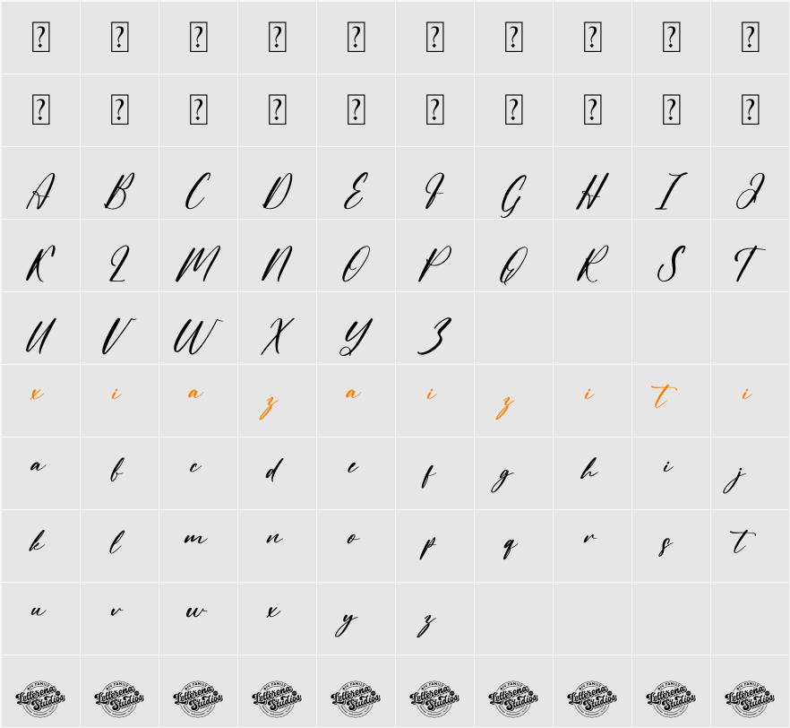 Claudia Martin DEMO VERSION 字符映射表