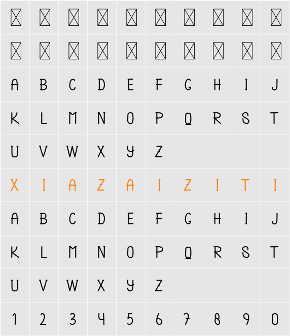 Fresh Honey 字符映射表