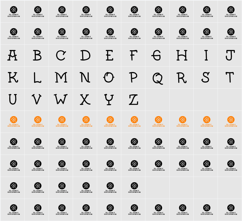 Crazy Traveler Monoline DEMO 字符映射表