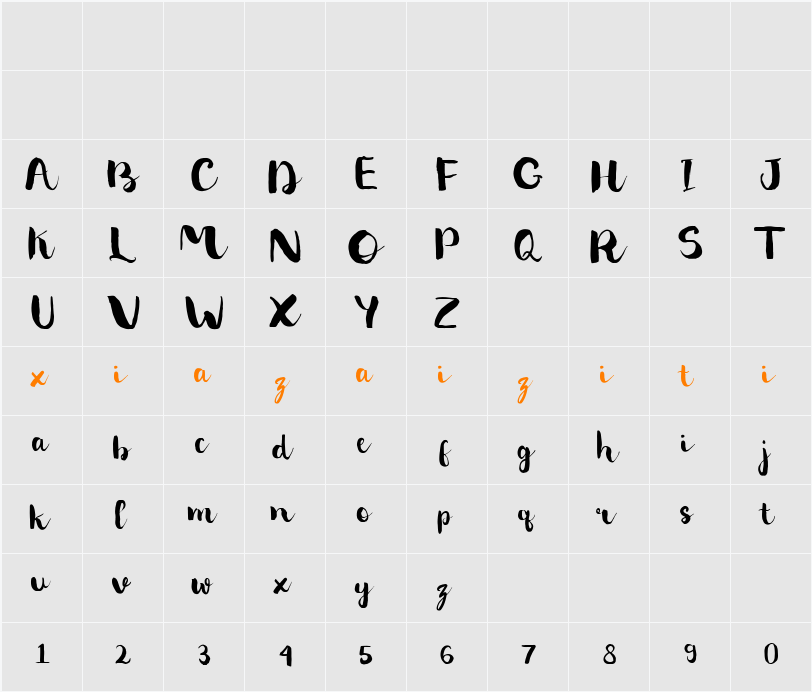 Chiagote DEMO 字符映射表
