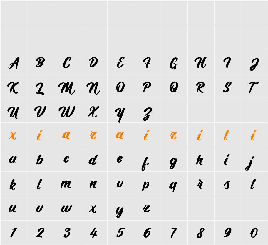 Daintti Demo 字符映射表