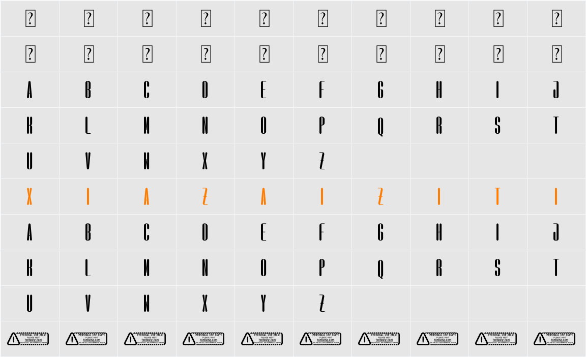 Floresta PERSONAL USE ONLY! 字符映射表