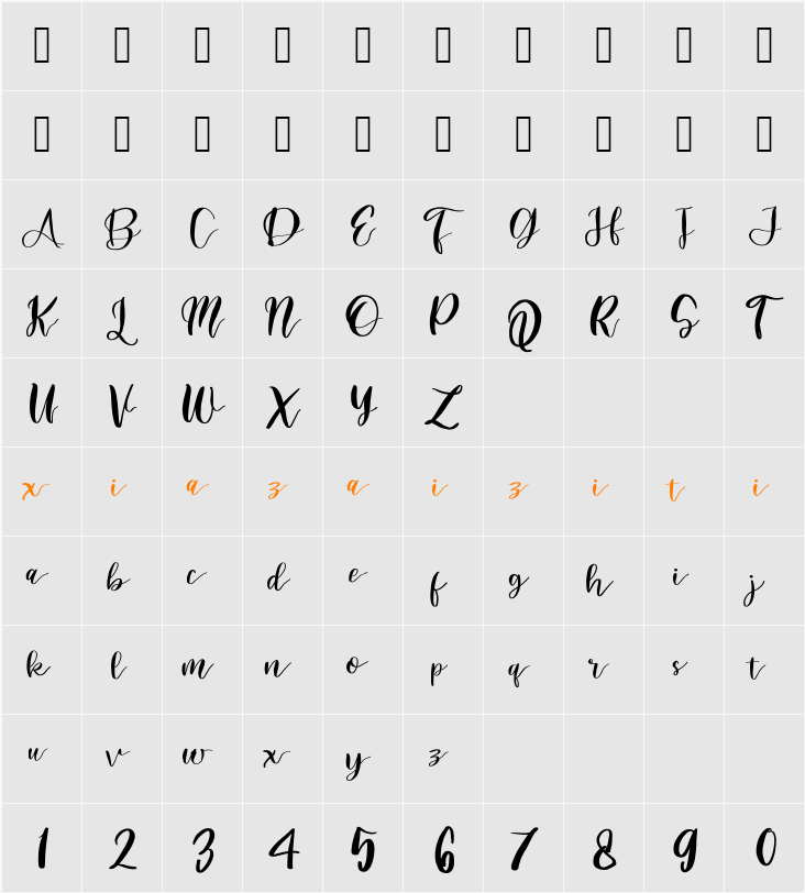 BrownSignature 字符映射表