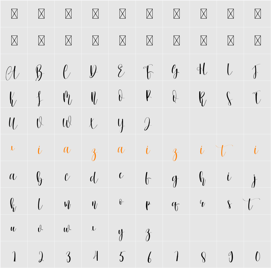 Christmas Melody 字符映射表