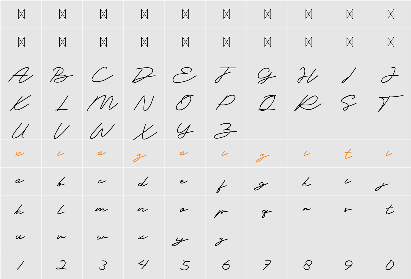 Final Parade Script 字符映射表