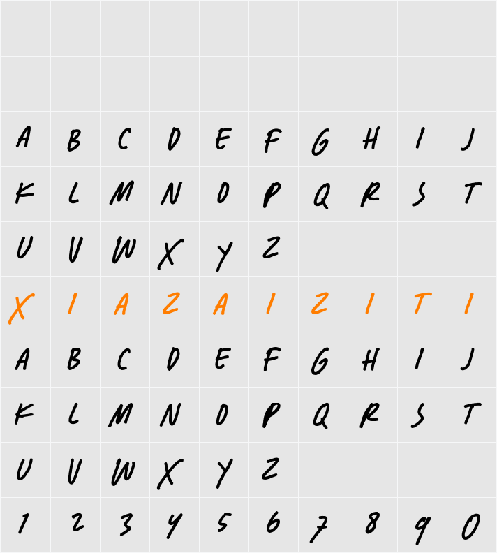 Demo Quick Writers 字符映射表