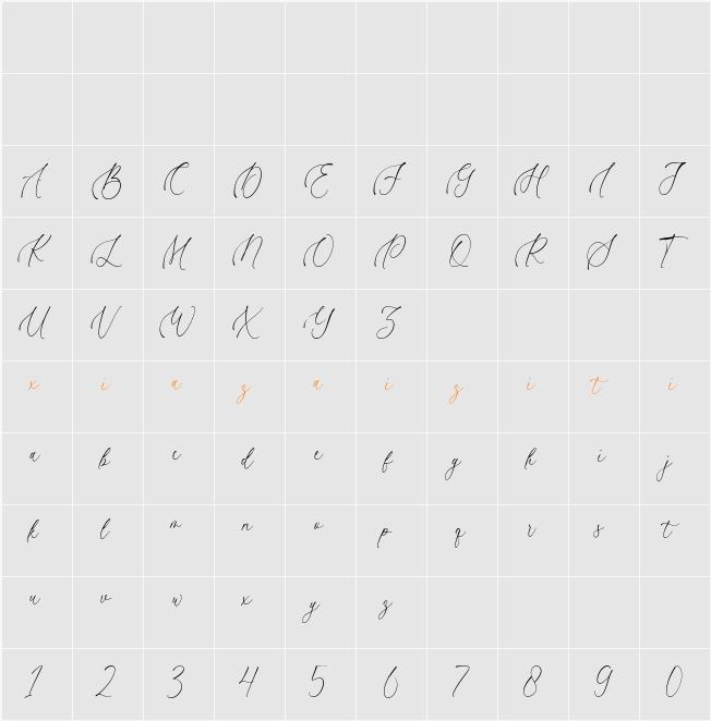 Diamond Bridge 字符映射表