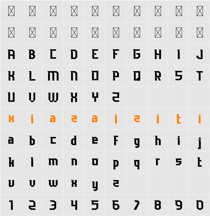 Burgs Sport 字符映射表