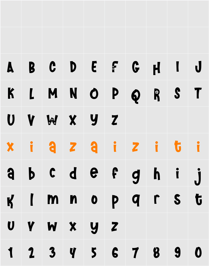 Garden Flower 字符映射表