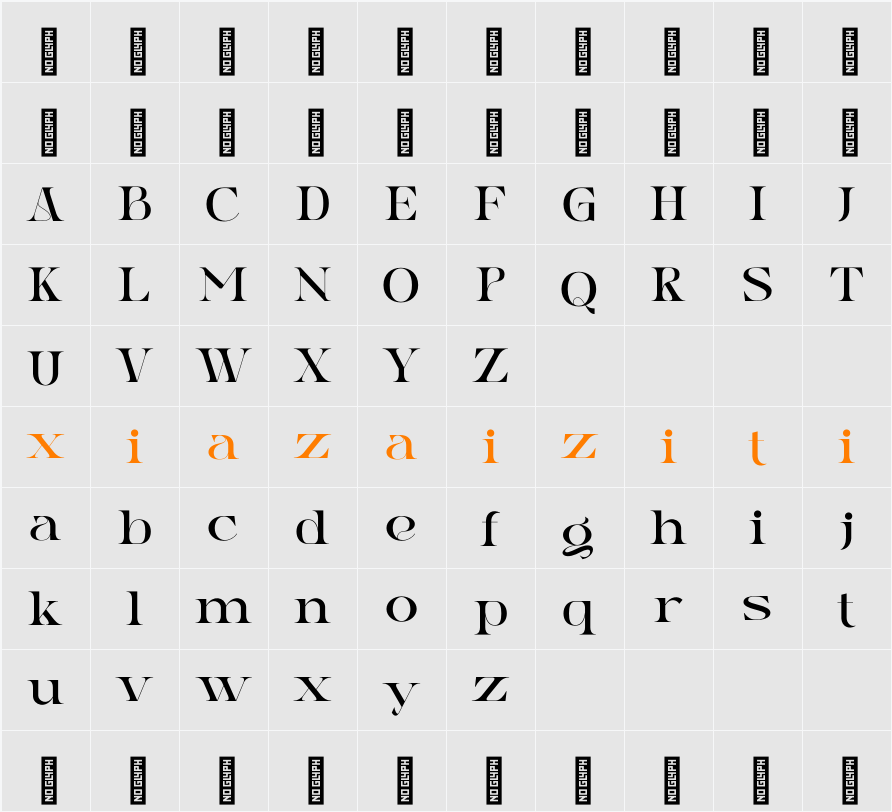 Gauker - Demo Version 字符映射表