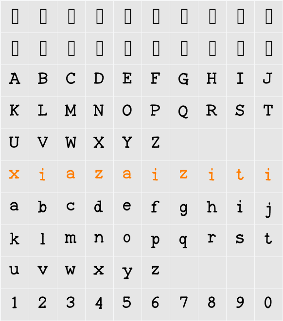 Elevental 字符映射表