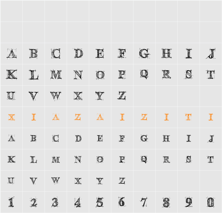 FREE Sketch Font 字符映射表