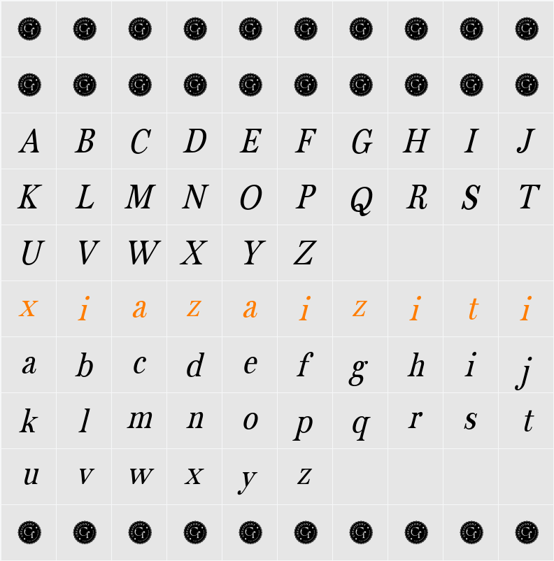 CF Savetana Demo 字符映射表