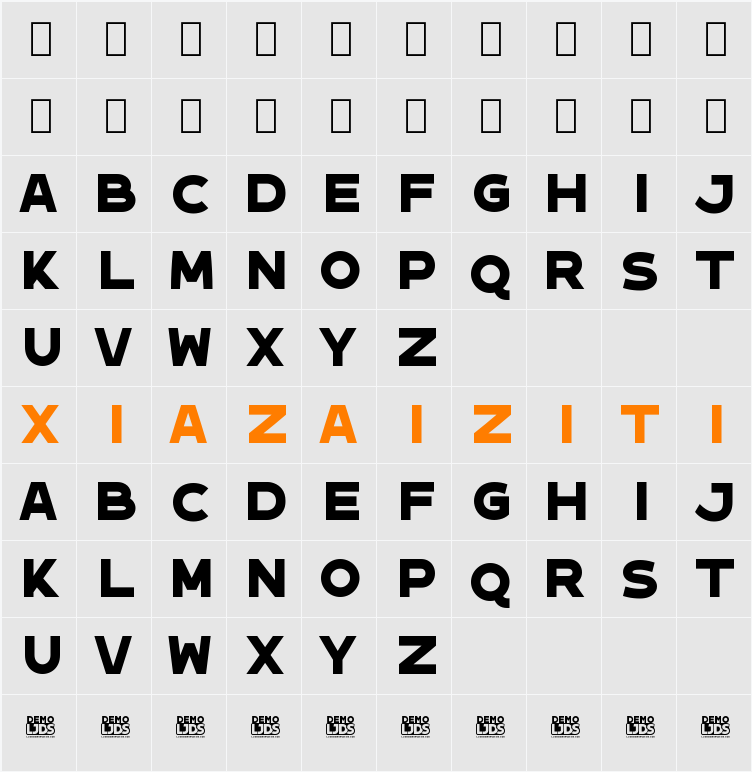 Enyurion DEMO 字符映射表