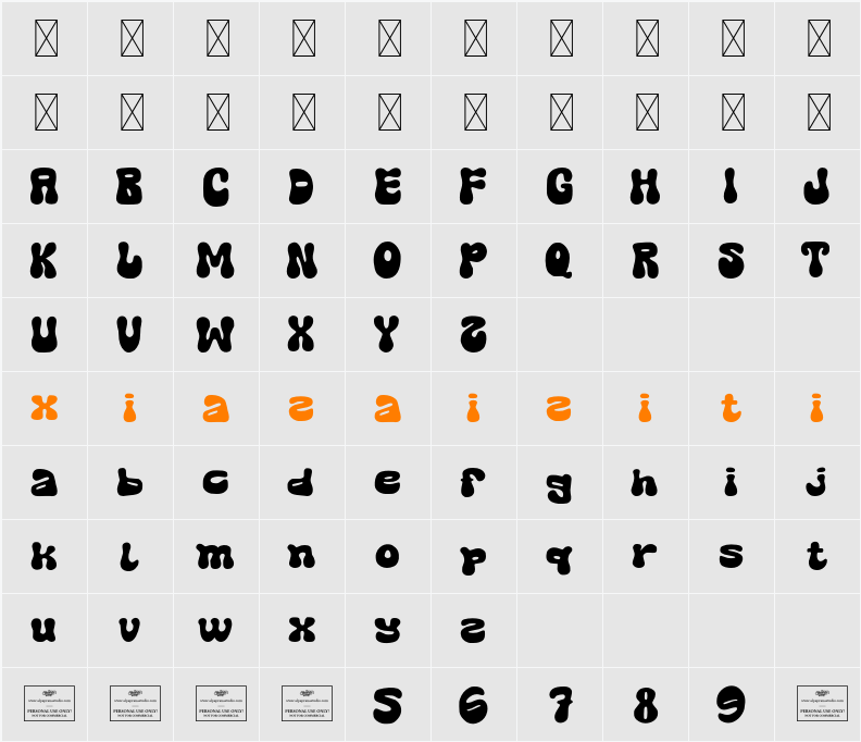 Classic Couture 字符映射表