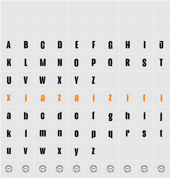 Genesize Grotesk Demo 字符映射表
