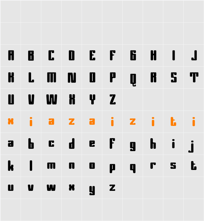 Calpina Blur Demo 字符映射表