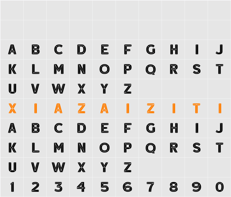 Demo Creative Fusion Bevel 字符映射表