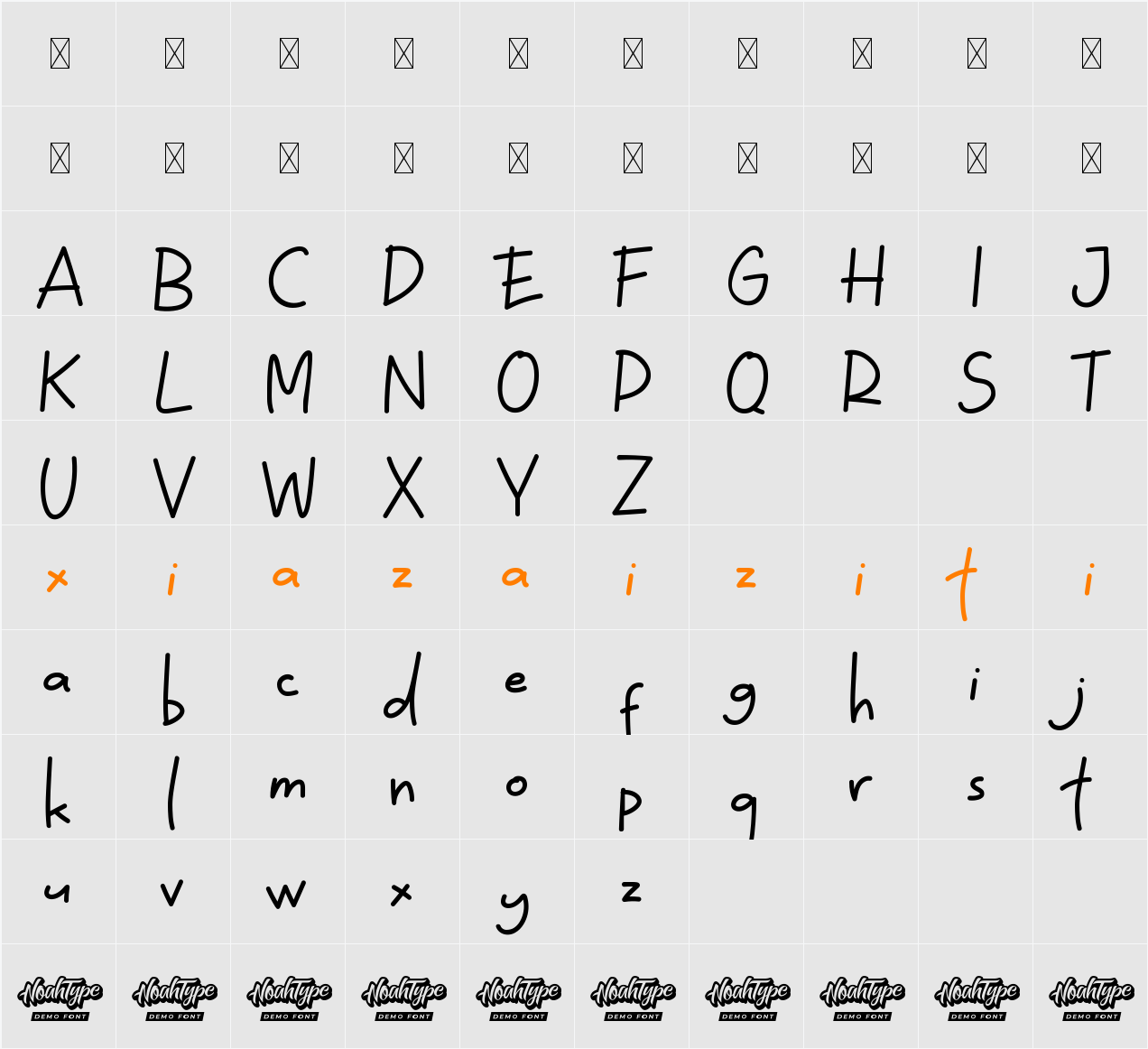 Excited Dreams Demo 字符映射表