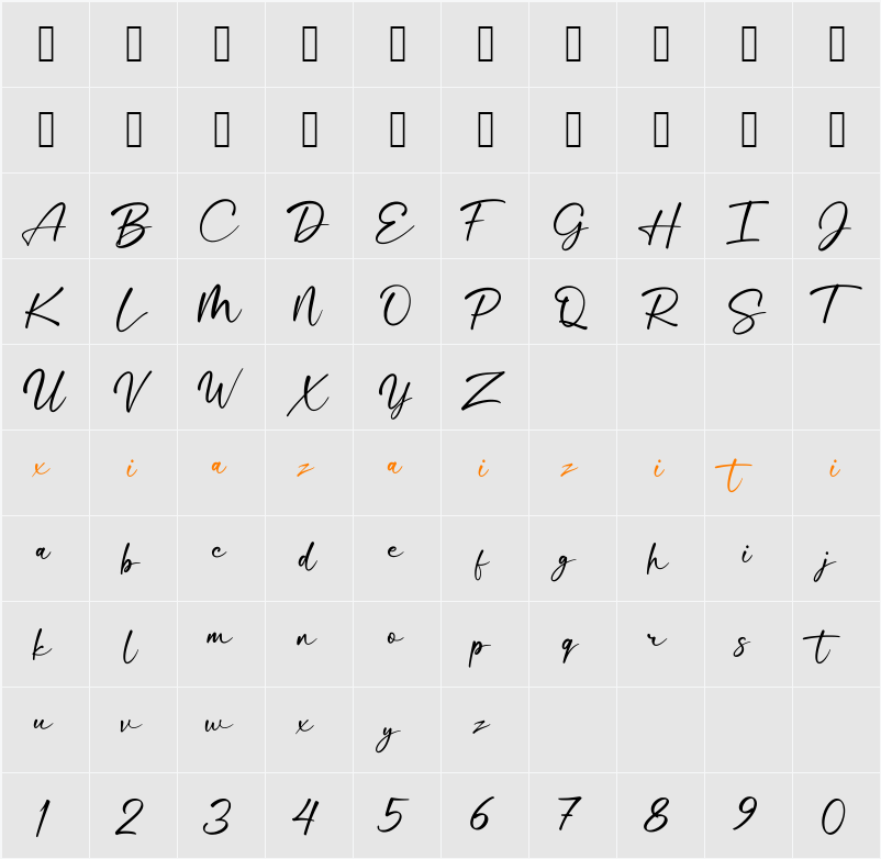 Cisalack Signature 字符映射表