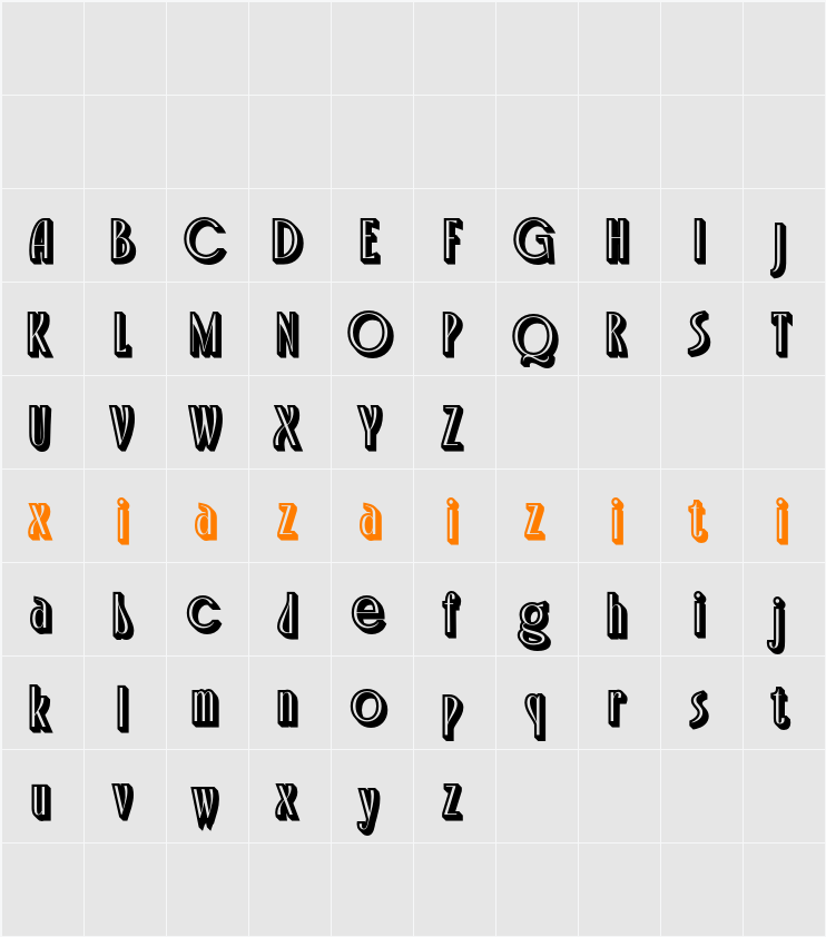 Capires 3D Demo ExtrudeRight 字符映射表