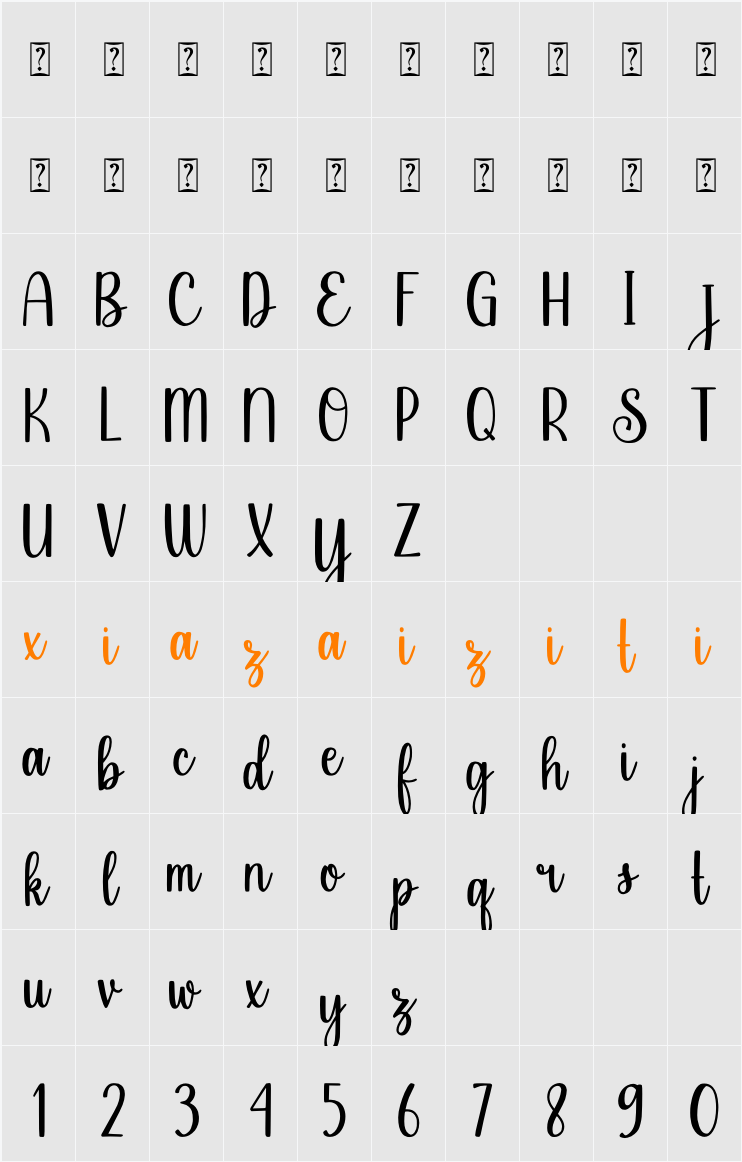 Family Jungle 字符映射表