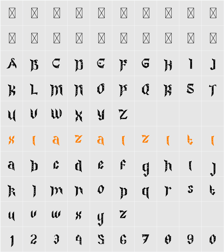 Colide Rough 字符映射表