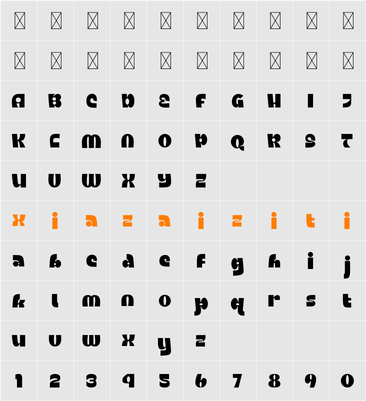 Enjoying Typeface One 字符映射表