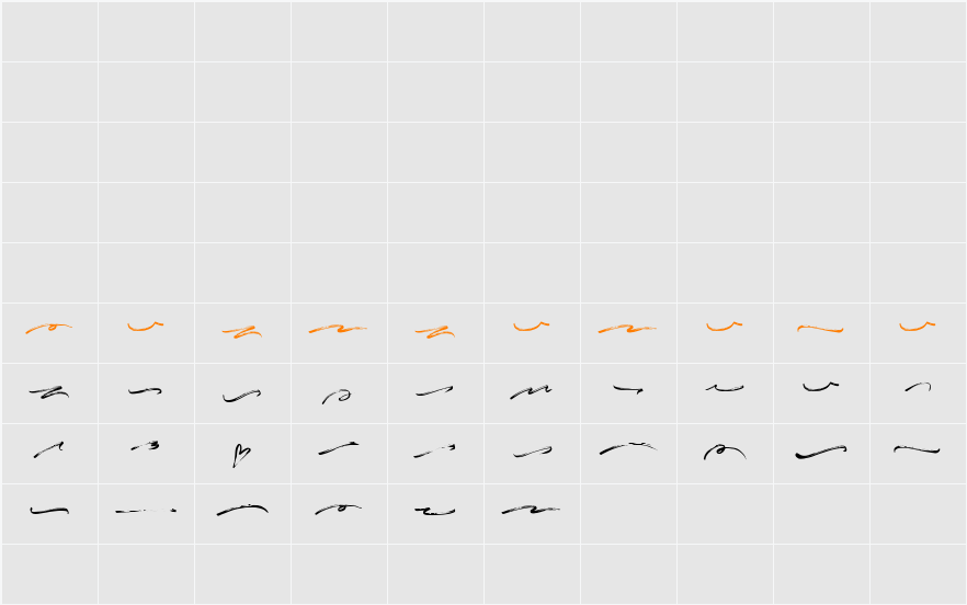 Darling Harbour Extra Swashes 字符映射表