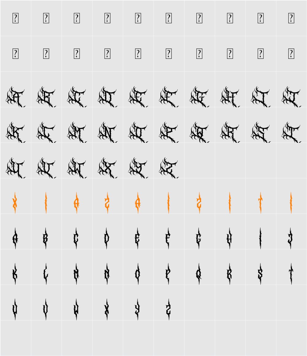 Forsakens 字符映射表