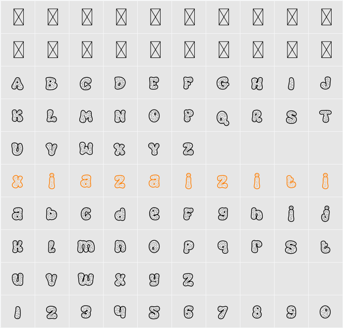 Cold Snowflake Four 字符映射表