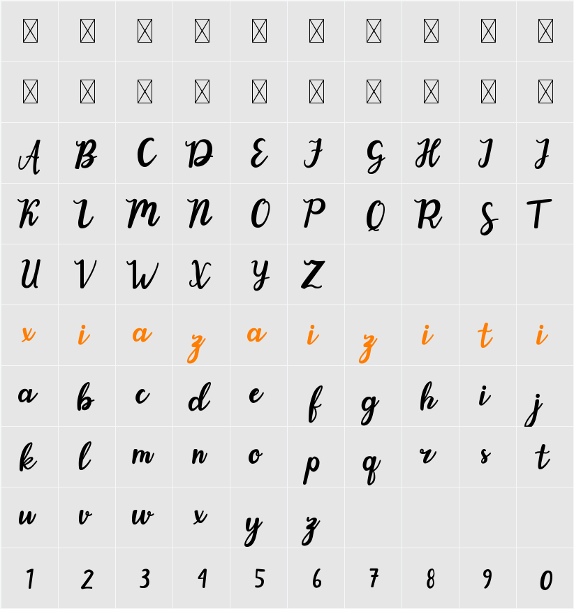 Evergarden 字符映射表