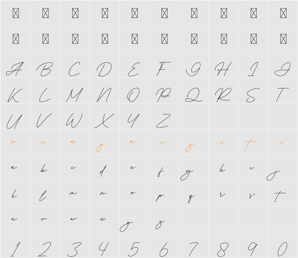 Consultant 字符映射表