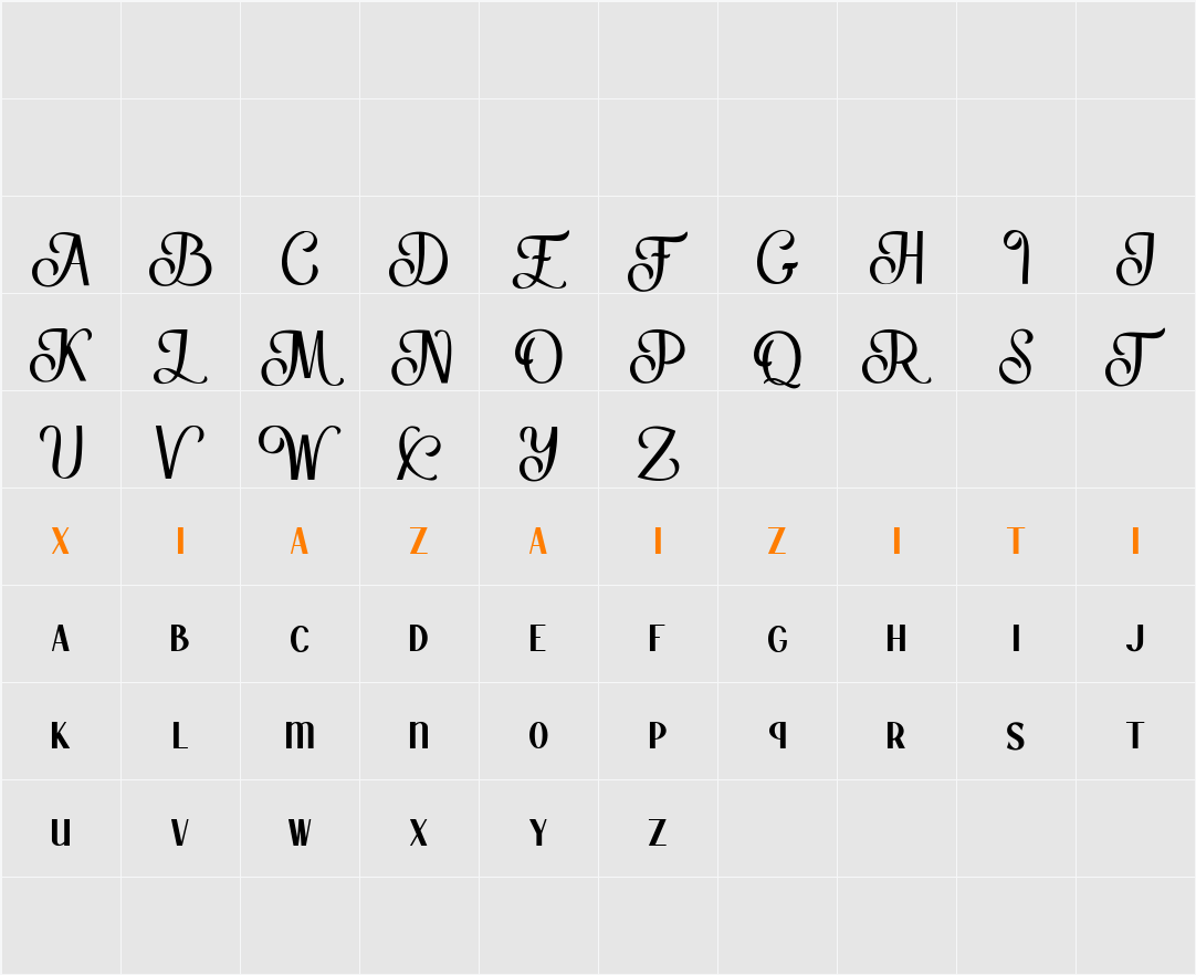 Crown Ford 字符映射表