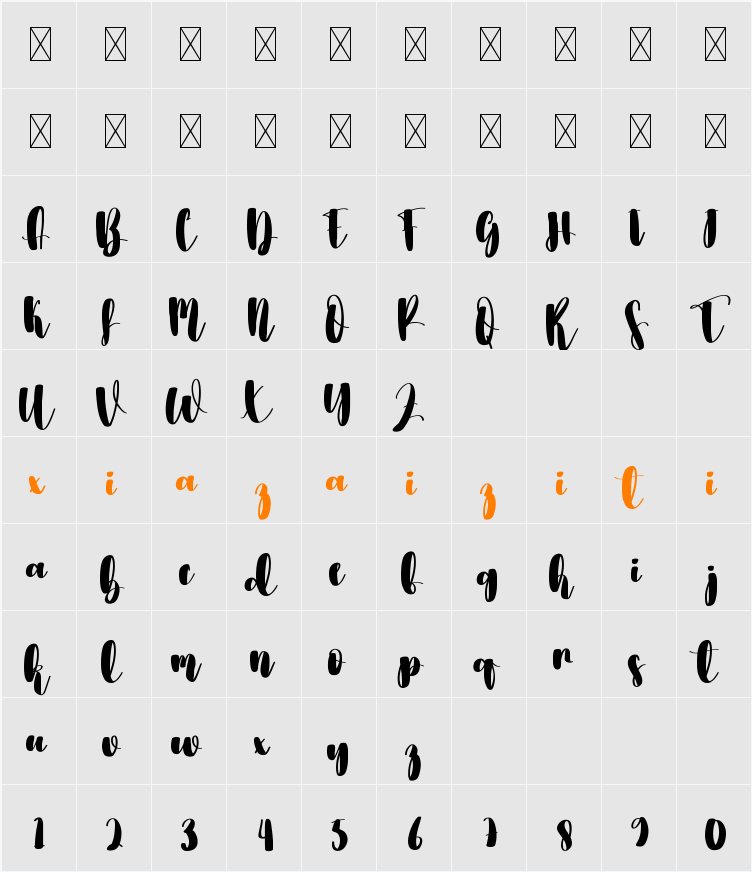 Christmas 字符映射表