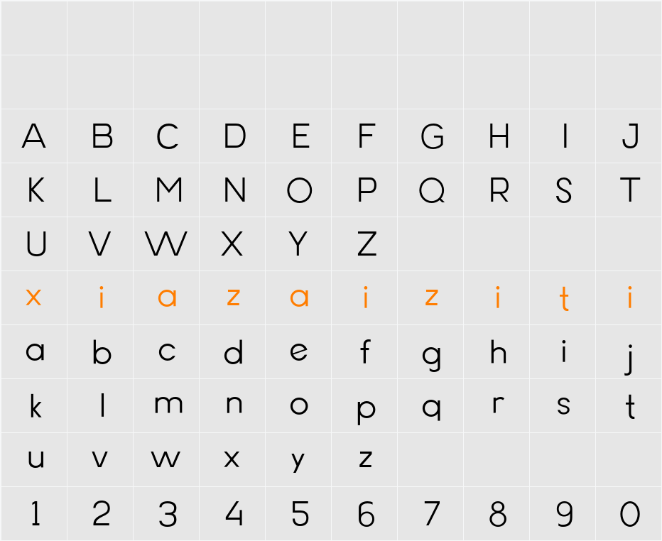 Erigo Light 字符映射表