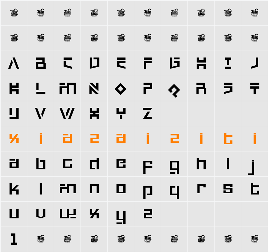 DEGUNFA Trial 字符映射表