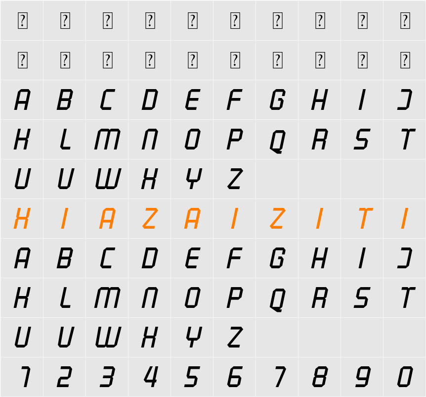 Georgia 1926 字符映射表