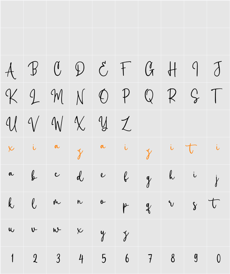 Camishta 字符映射表