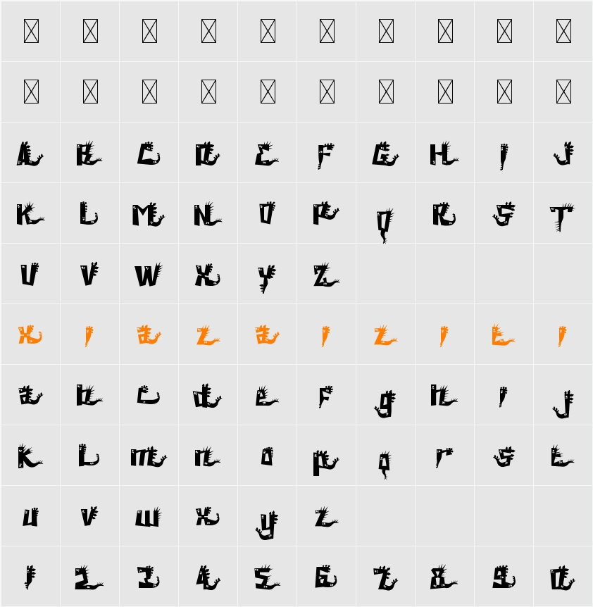 Carnotaurus Two 字符映射表