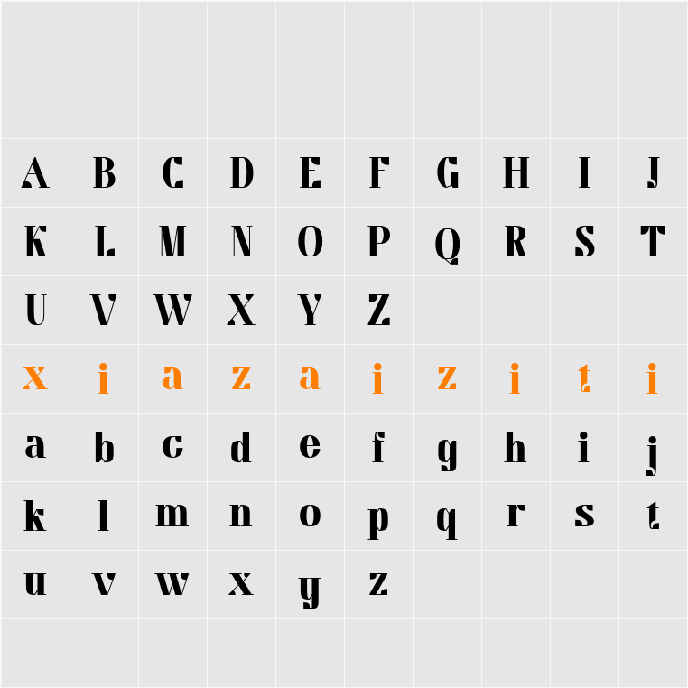 Chatine Demo 字符映射表