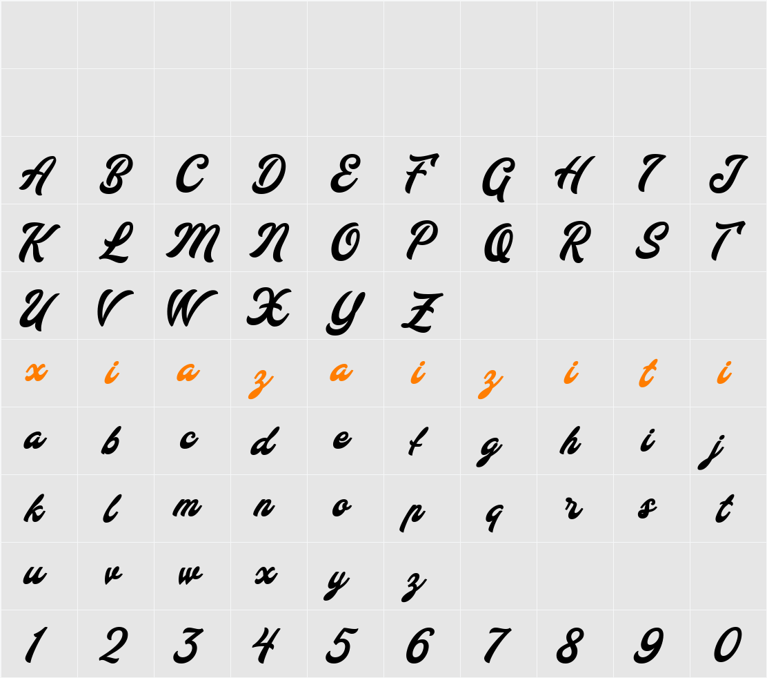 Demo Brucken 字符映射表