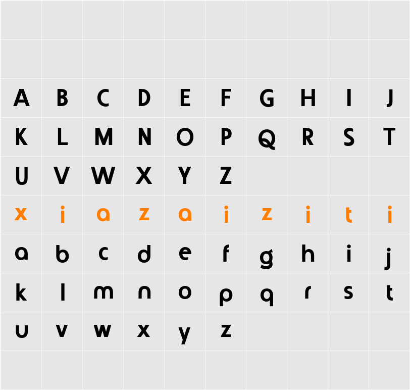 Gerline Demo 字符映射表