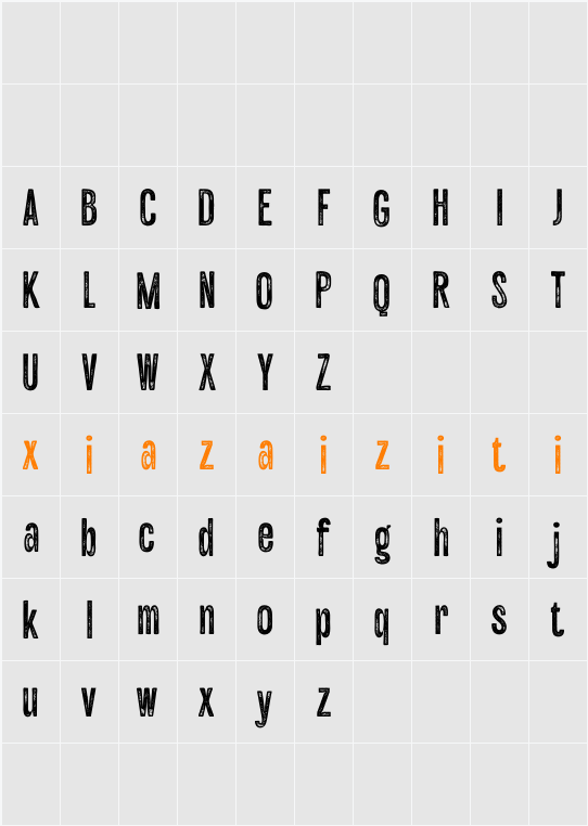 Galber Vintage Demo Stamp 字符映射表