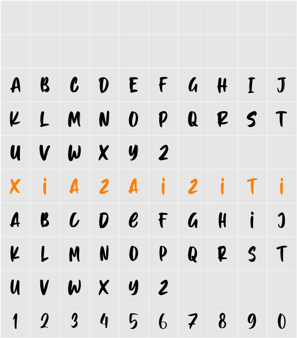 Brush Blaze 字符映射表