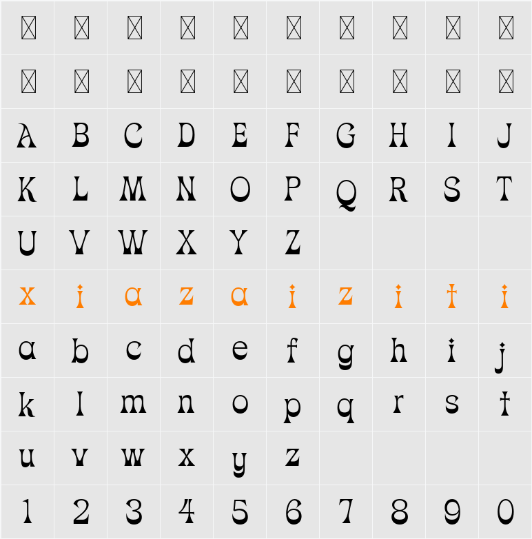 Christmas Blink 字符映射表