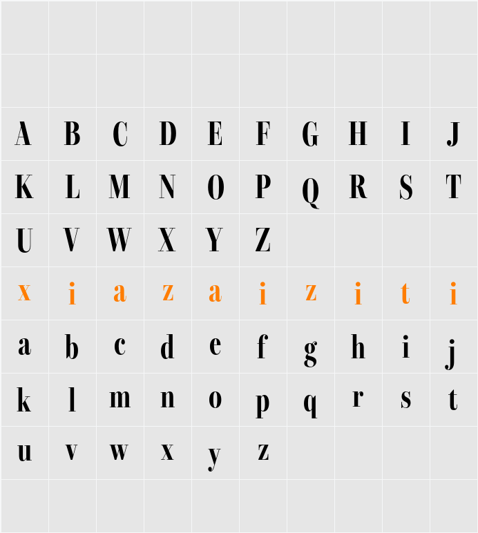 Esthoria Demo 24 Point 字符映射表