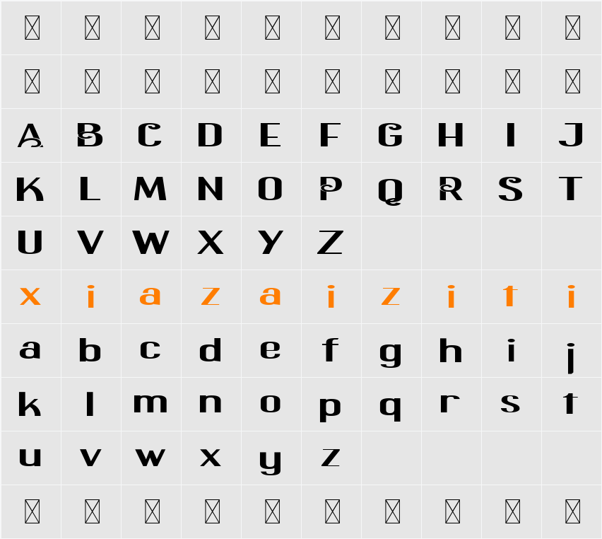 CF Jingle & Mngle 字符映射表