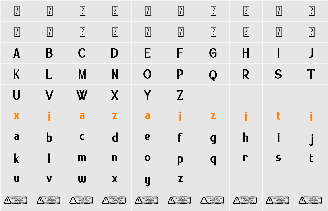 Brohyped PERSONAL USE ONLY! 字符映射表